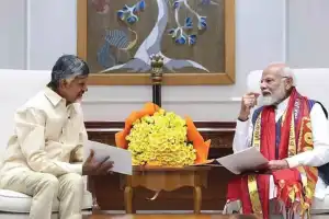Andhra Pradesh CM Chandrababu Naidu meets PM Modi during Delhi visit