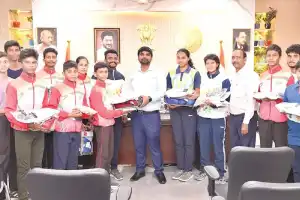 Athletes Receive Distribution of Sports Equipment