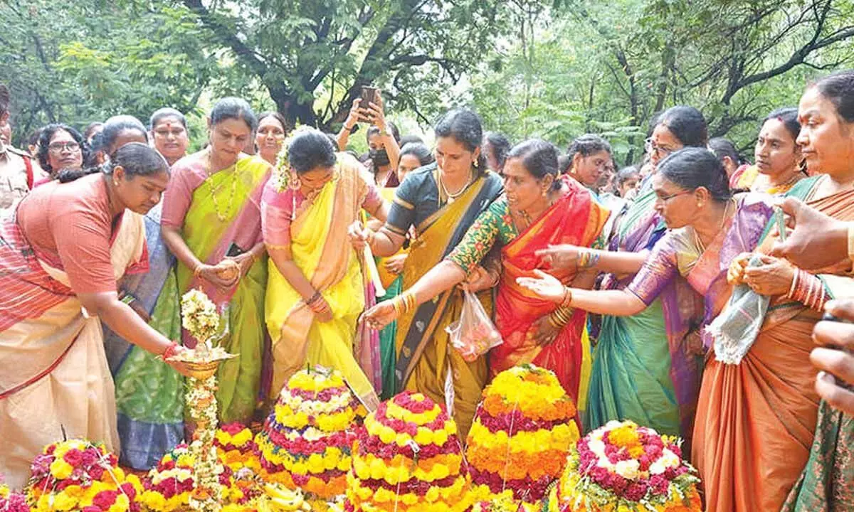 Bathukamma Highlights Telangana’s Deep Connection with Nature: Seethakka