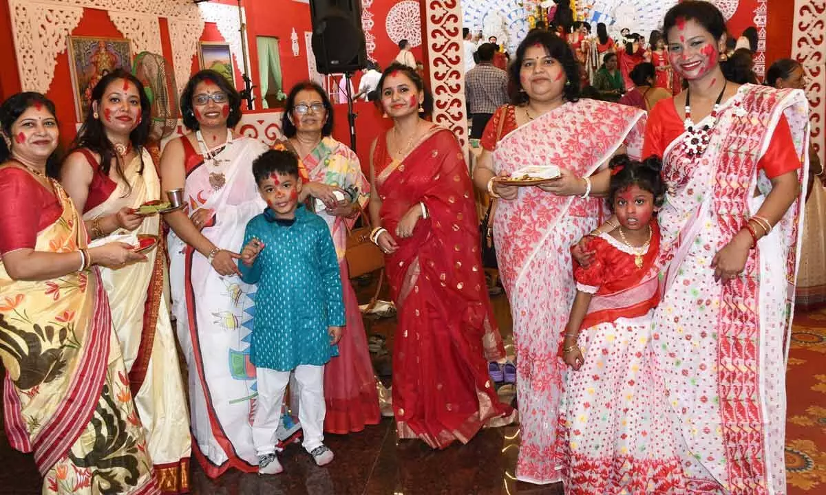 Bengali Community Farewells Durga with Traditional ‘Sindur Khela’ Celebration