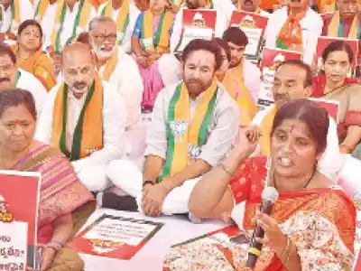 BJP Stages Major Protest Against Musi River Beautification Project
