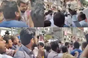 BRS and Congress Supporters Clash at Telangana Bhavan