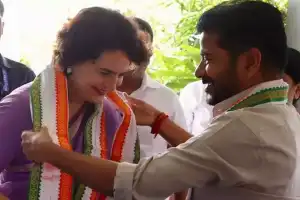 Chief Minister Attends Priyanka Gandhi’s Nomination Filing