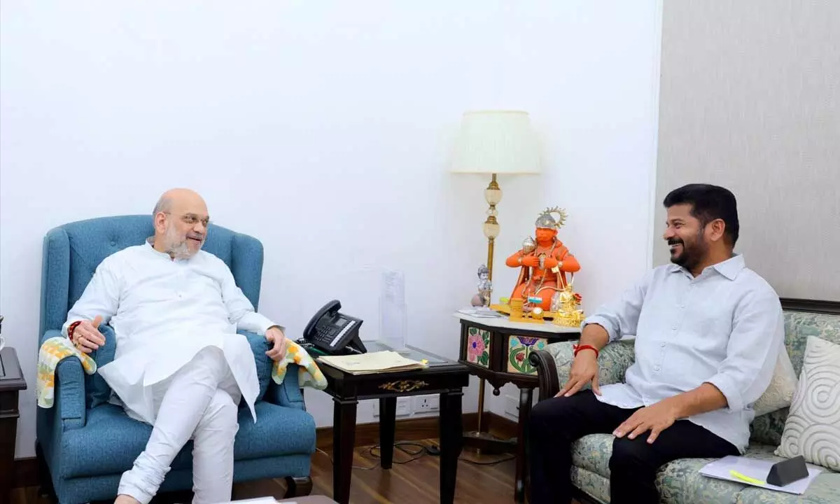 CM Revanth Reddy Appeals to Amit Shah for Urgent Release of Rs. 11,713 Crore to Aid Telangana’s Flood Recovery Efforts
