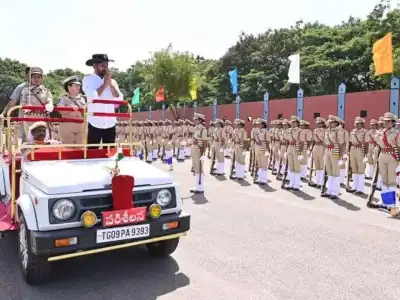 CM Revanth Reddy Pays Tribute to Fallen Heroes at Goshamahal Police Flag Day Parade