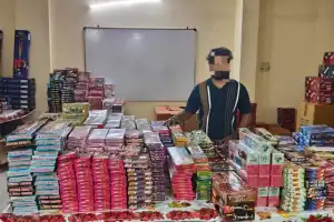 Illegal Firecracker Storage Uncovered in Hyderabad: One Arrested, Rs. 5 Lakhs Worth of Goods Seized