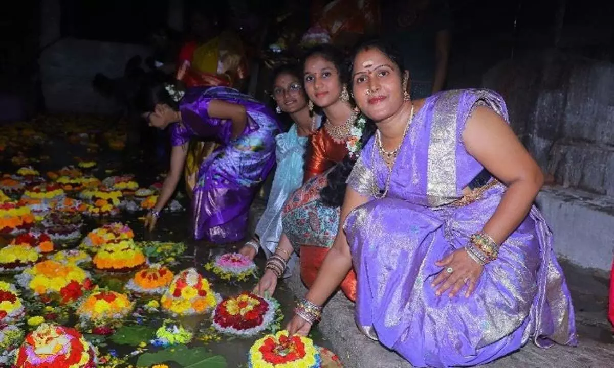 Karimnagar Immersed in Bathukamma Celebrations
