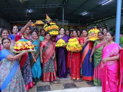 MP and MLAs Take Part in Lively Bathukamma Celebrations.