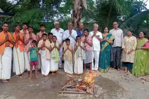 Traditional Gayatri Homa Performed on Mahalaya Amavasya