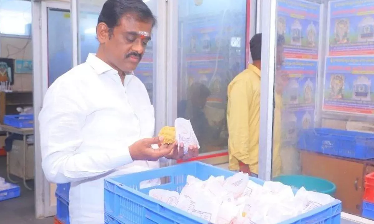 Vemulawada Temple EO Reviews Laddu Preparations
