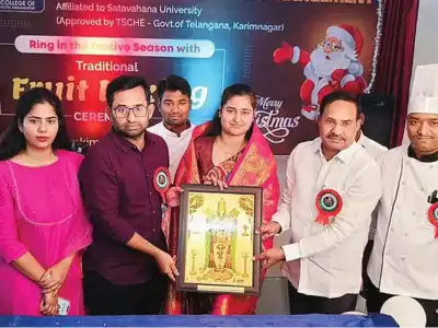 Cake mixing event celebrated at KIMS Hotel Management College