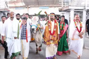 CM A. Revanth Reddy Conducts Special Prayers at Vemulawada Temple