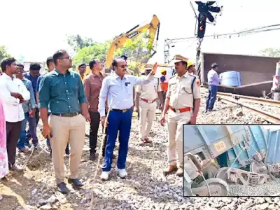 Freight Train Derails in Peddapalli, Causing Service Disruptions