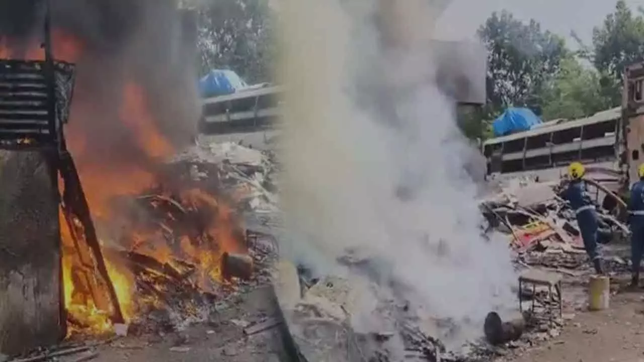 Hyderabad: Fire Erupts at Warehouse in Attapur