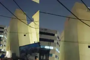 Panic Grips Siddiqnagar as Four-Storey Building Leans in Madhapur