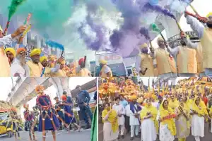 Sikhs Display Martial Arts Skills in Lively Procession