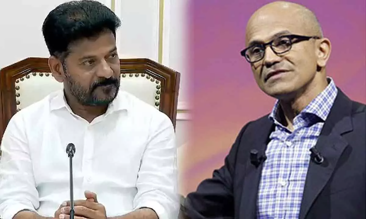 CM Revanth Reddy Discusses Investments and Data Centers with Satya Nadella in Telangana