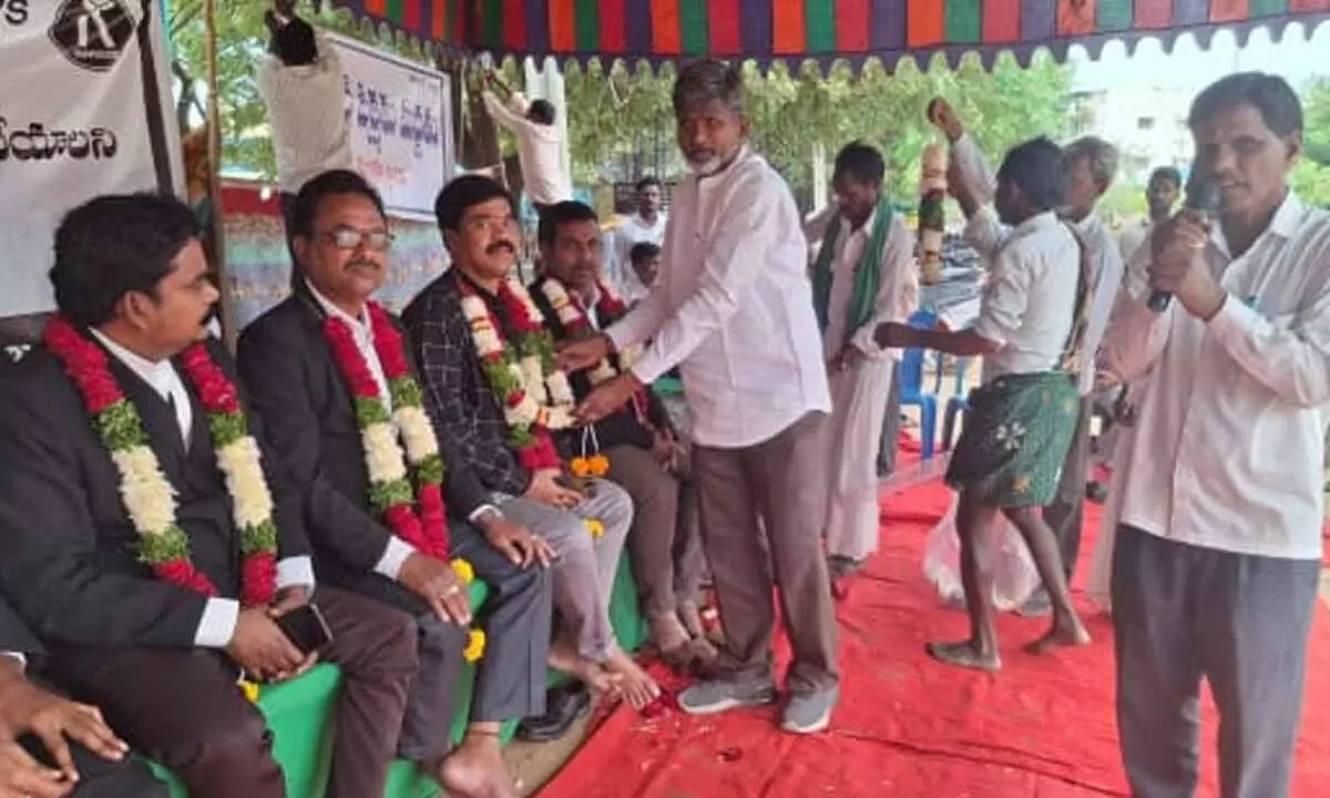 Gadwal Lawyers Protest Against District Court Relocation