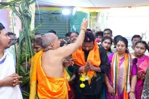 MLA Ganesh Attends Special Puja for Sri Muthialamma Devi