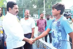 MLA Nagaraju kicks off national tennis tournament