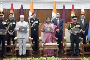 President Droupadi Murmu Honors College of Defence Management with President’s Colours