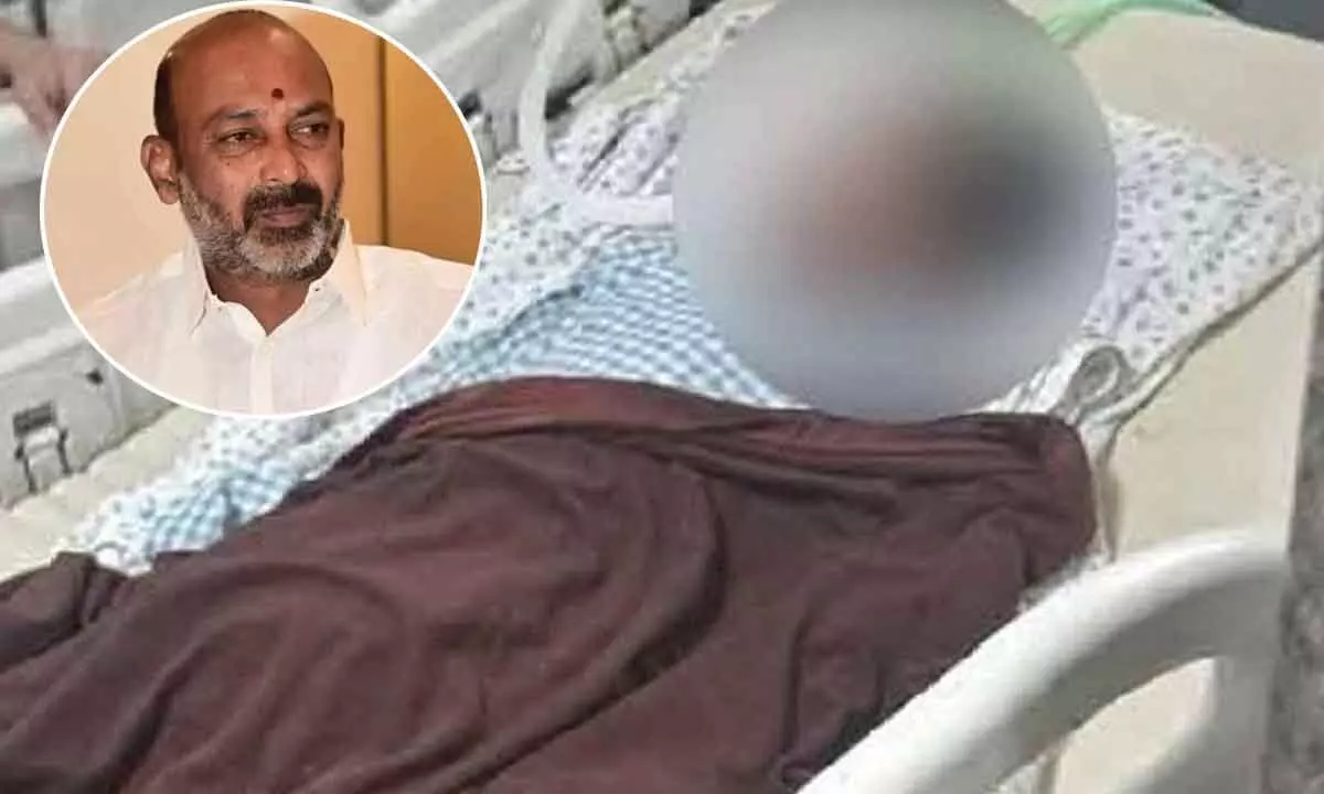 Union Minister Bandi Sanjay Visits Injured Boy Sritej at Hospital