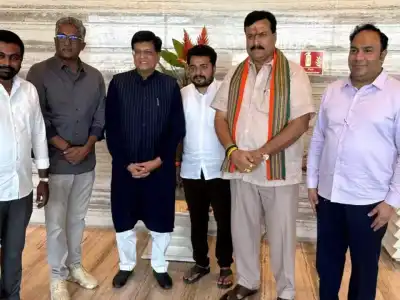 Union Minister Piyush Goyal received by Dr. Ponguleti Sudhakar Reddy in Bengaluru