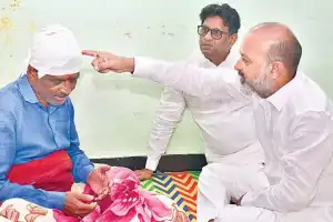Bandi Sanjay visits injured BJP activist’s home