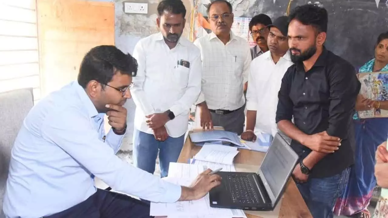 Collector B.M. Santhosh Reviews Field Checks for Rythu Bharosa and Ration Card Beneficiaries