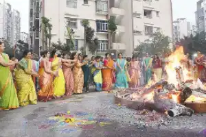 Hyderabad residents embrace festive spirit with Bhogi bonfires despite winter chill