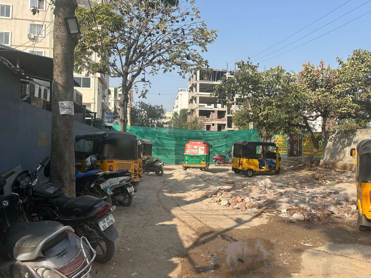 Illegal Road Encroachment in Kondapur Blocks Access to Madhava Hills Colony