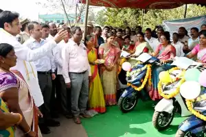Minister hands out e-scooters to Anganwadi supervisors