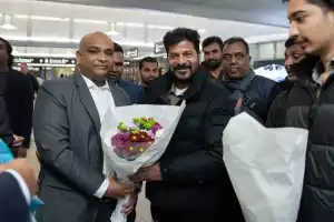 Telangana CM Revanth Reddy greeted warmly at Zurich Airport before WEF Summit