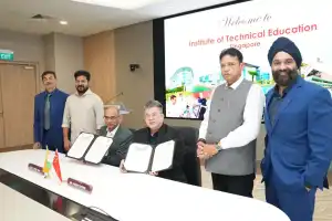 Telangana CM Revanth Reddy Visits Singapore, Signs MoU for Skill Development