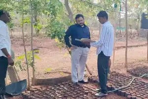 Additional Collector inspects nursery and reviews plants for Vanamahotsavam program