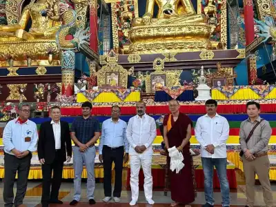 Bandi visits Tibetan refugee center in Bylakuppe, Karnataka