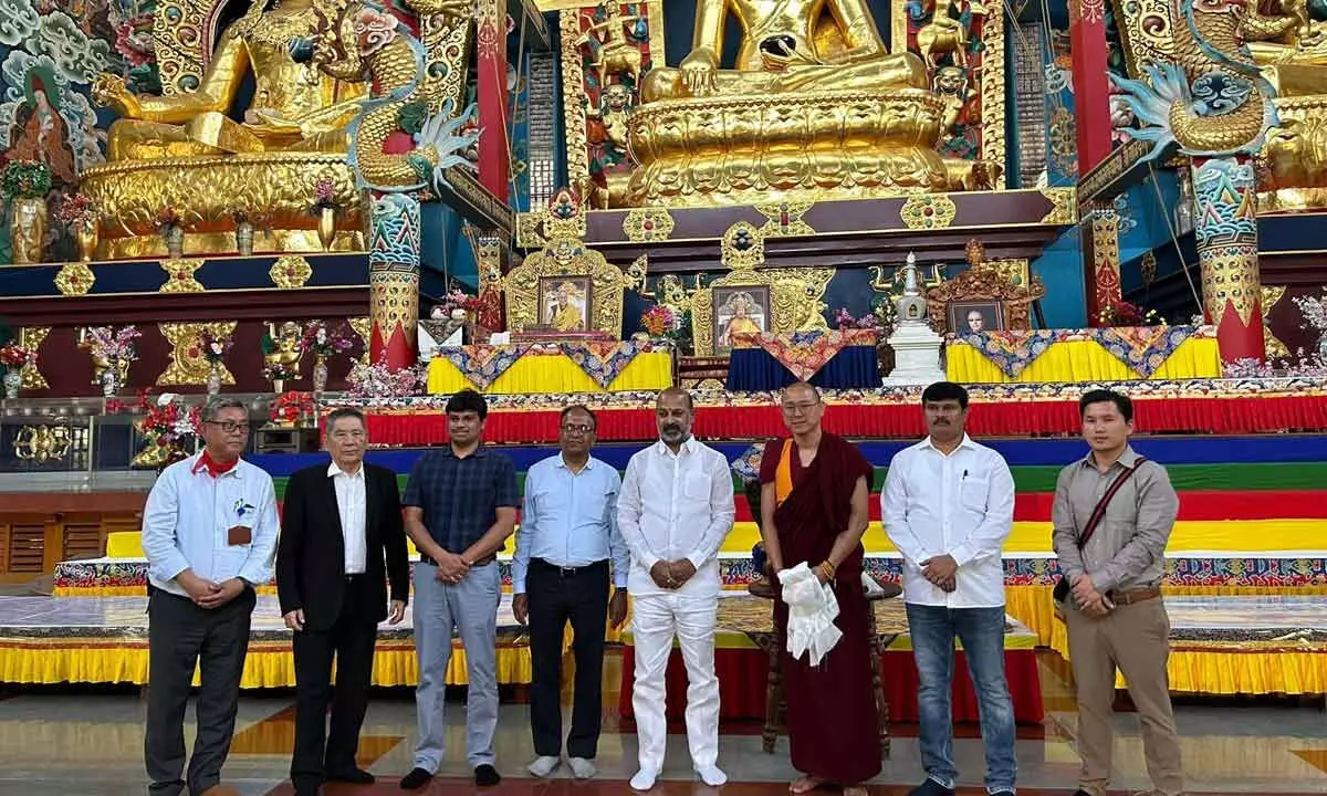 Bandi visits Tibetan refugee center in Bylakuppe, Karnataka