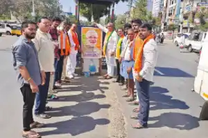 BJP leaders pour sacred water on Prime Minister Narendra Modi’s portrait
