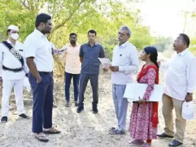 Collector Rajiv Gandhi Hanumanthu visits site for new residential school inspection