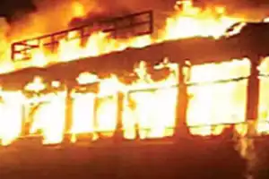 Fire Destroys Two TSRTC Buses at Kushaiguda Depot in Hyderabad