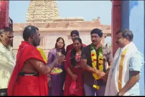 IAS Officer Ram Chandrudu Visits Jogulamba Bala Brahmeshwar Swamy Temple in Alampur.