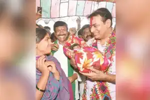 KTR names Lagacharla tribal icon’s baby ‘Bhumi Nayak’ as a tribute