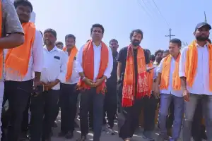 MLA Dr. Rajesh Reddy joins Director Nag Ashwin for Chhatrapati Shivaji statue unveiling.
