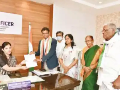 MLC elections: Congress leader Narender Reddy submits nomination papers