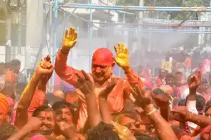Bandi Sanjay Kumar Highlights Unity in Diversity at Holi Celebrations in Karimnagar
