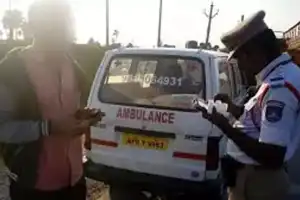 Drunk Ambulance Driver Caught in Hyderabad