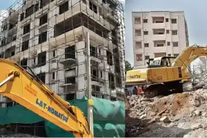 GHMC Demolishes Unauthorised Floors in Nalandanagar, Hyderabad