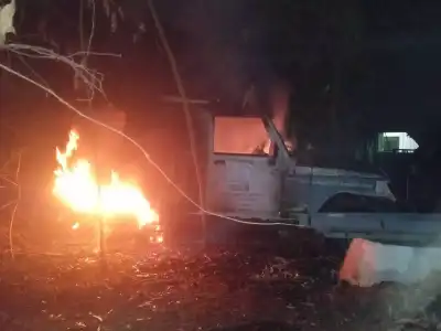 Government ambulance accidentally catches fire and is completely destroyed