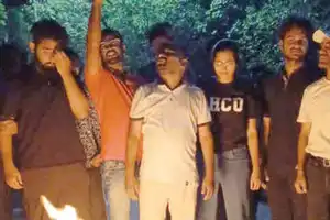 HCU students protest against sale of university land