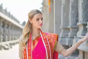 Miss World visits Yadagirigutta for prayers, embracing divinity and beauty.